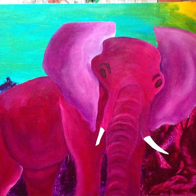 640x640 The Story Of The Pink Elephant Painting Klh Art - Pink Elephant Painting