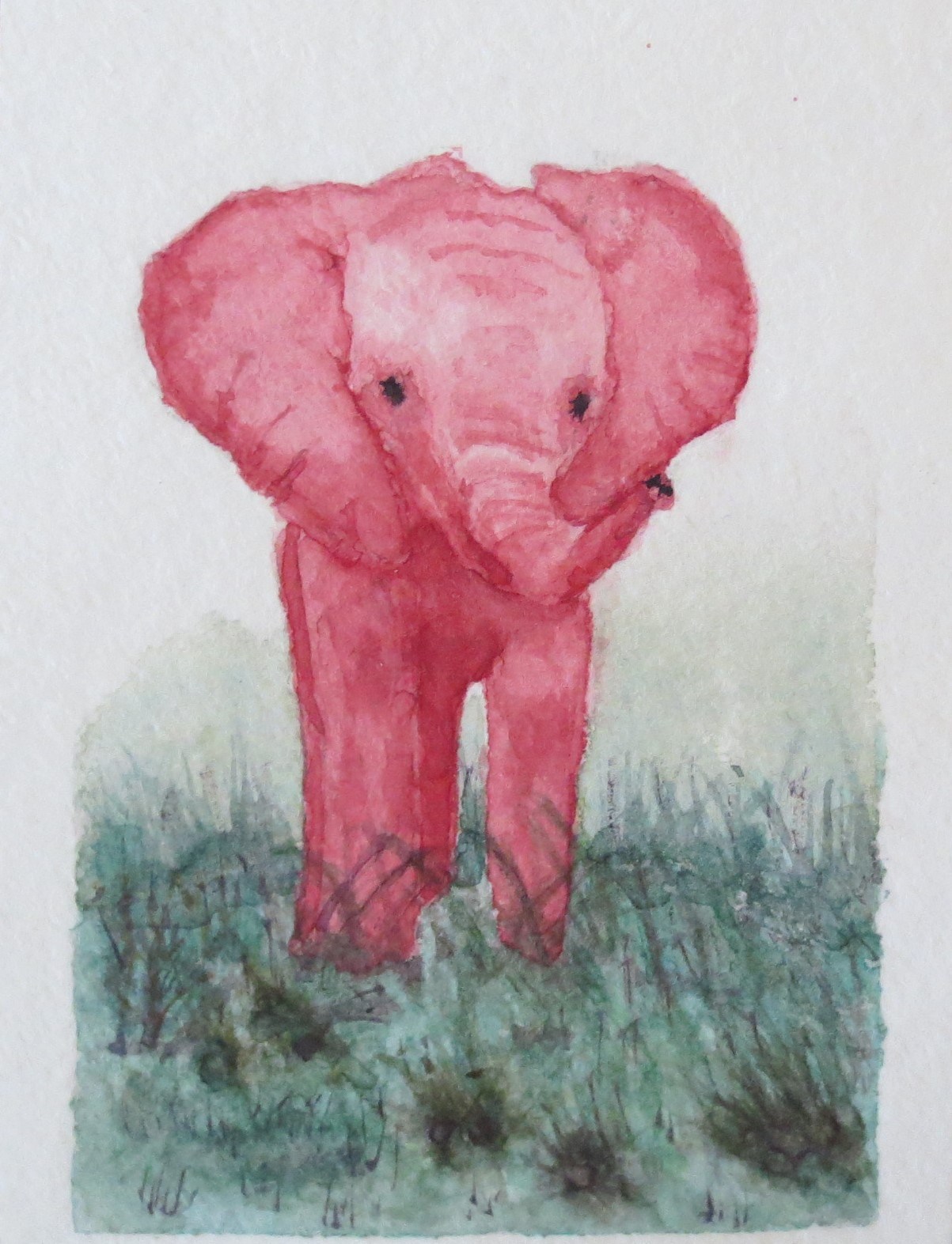 1203x1573 Red Elephants Elephant Spoken Here - Pink Elephant Painting