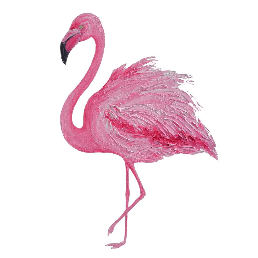 900x900 Pink Flamingo Painting By Jan Matson - Pink Flamingo Painting