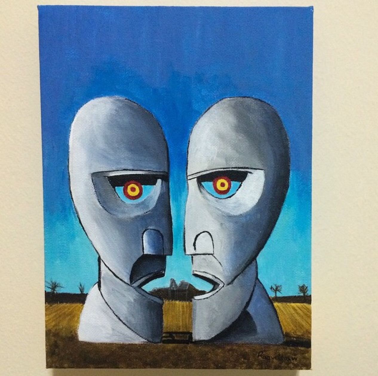 1266x1260 Raqueldraw Pink Floyd Painting. Acrylic On Canvas By Raqueldraw - Pink Floyd Painting