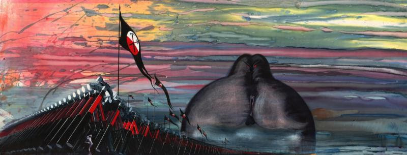 800x305 Original Paintings From Pink Floyd's The Wall On Sale For First - Pink Floyd The Wall Painting
