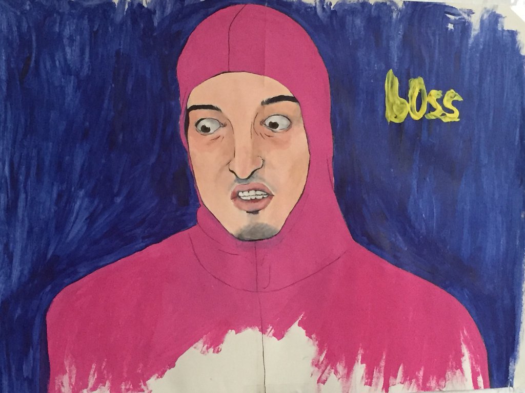 1024x768 Pink Guy Painting (Unfinished) By Cool Spaghetti - Pink Guy Painting