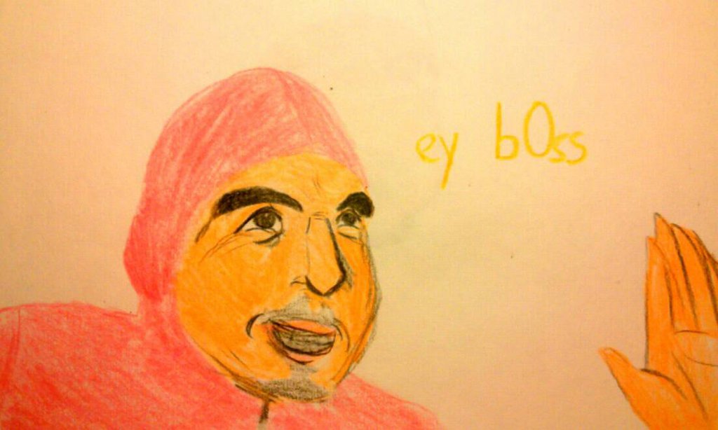 1024x614 Pink Guy By Frying Pan Warrior - Pink Guy Painting