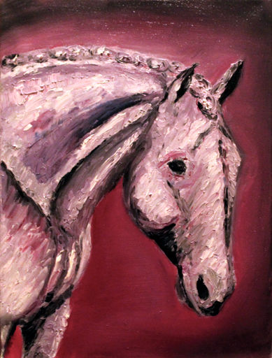 389x512 Pink Horse As A Dream (Jorgen Wagner) - Pink Horse Painting