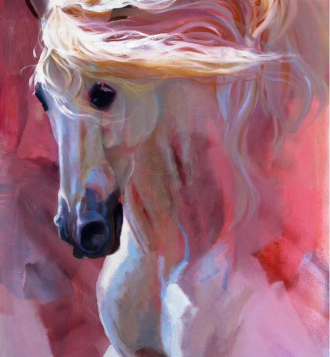 666x720 305 Best Art Horses Images On Horse Paintings - Pink Horse Painting