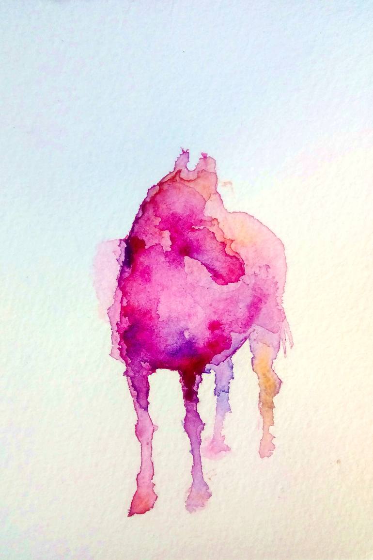 770x1155 Saatchi Art Pink Horse Painting By Marija - Pink Horse Painting