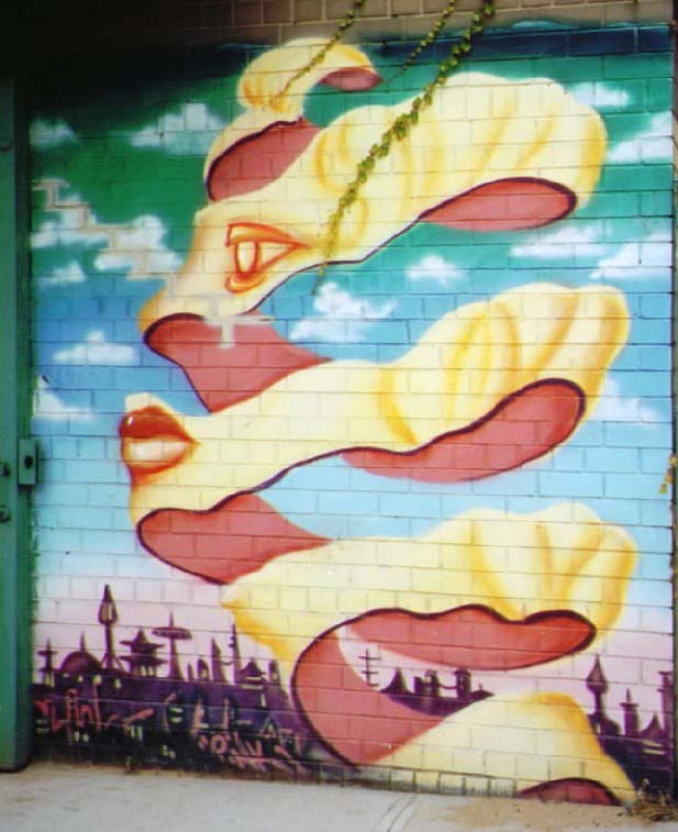 617x757 Lady Pink Street Art - Pink Lady Painting