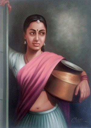 300x419 Paintings - Pink Lady Painting