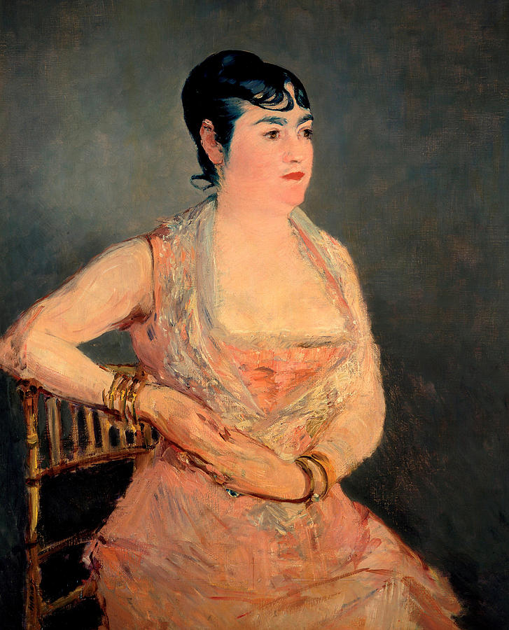 727x900 Lady In Pink Painting By Edouard Manet - Pink Lady Painting