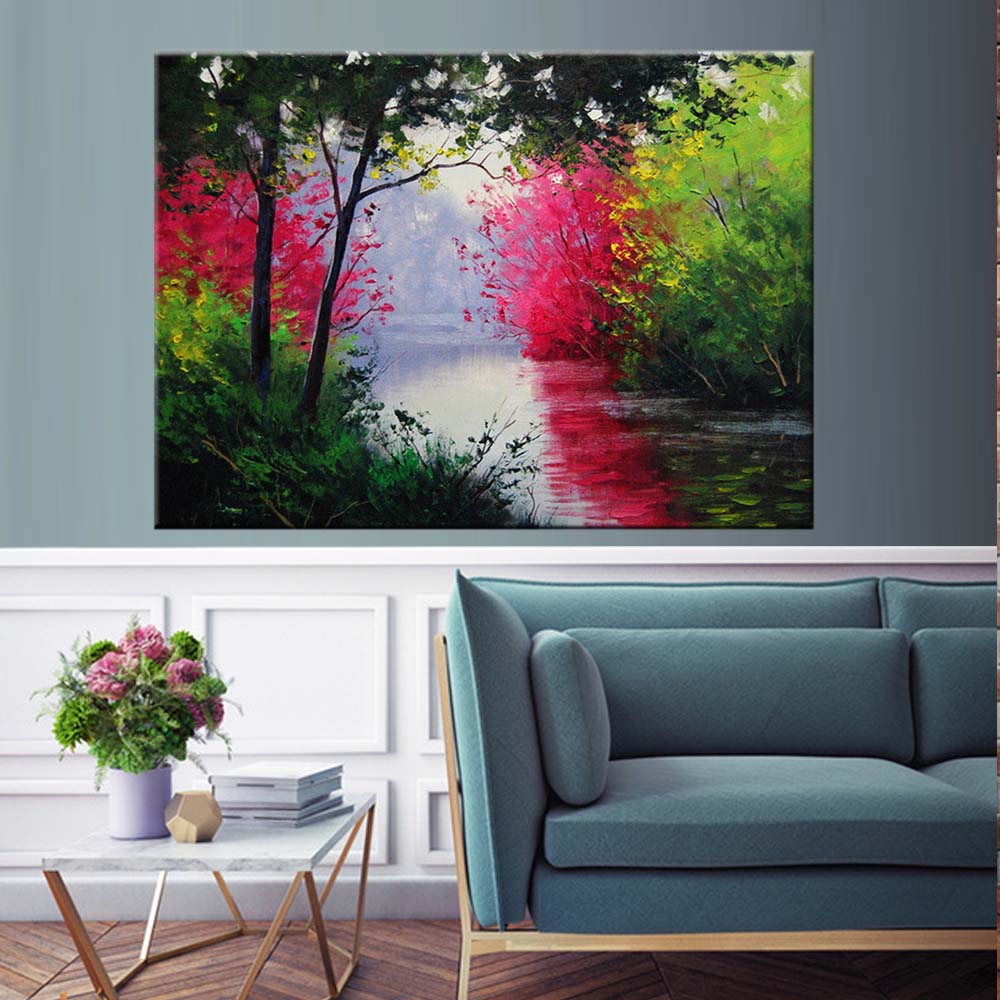 Pink Landscape Painting at PaintingValley.com | Explore collection of ...