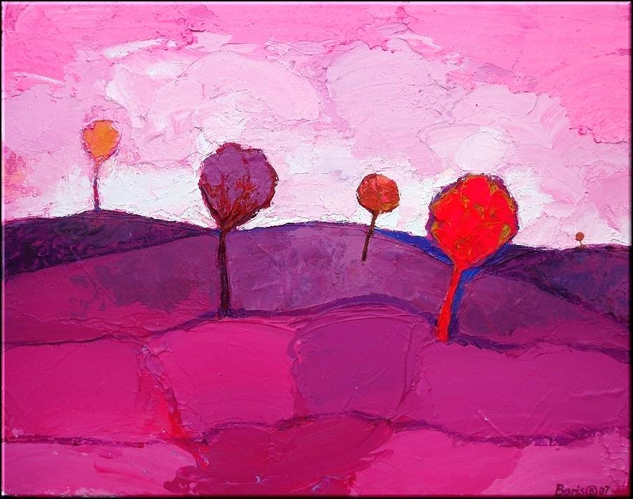906x715 Pink Landscape Painting Pink Landscape Outdoor Landscape Lighting - Pink Landscape Painting