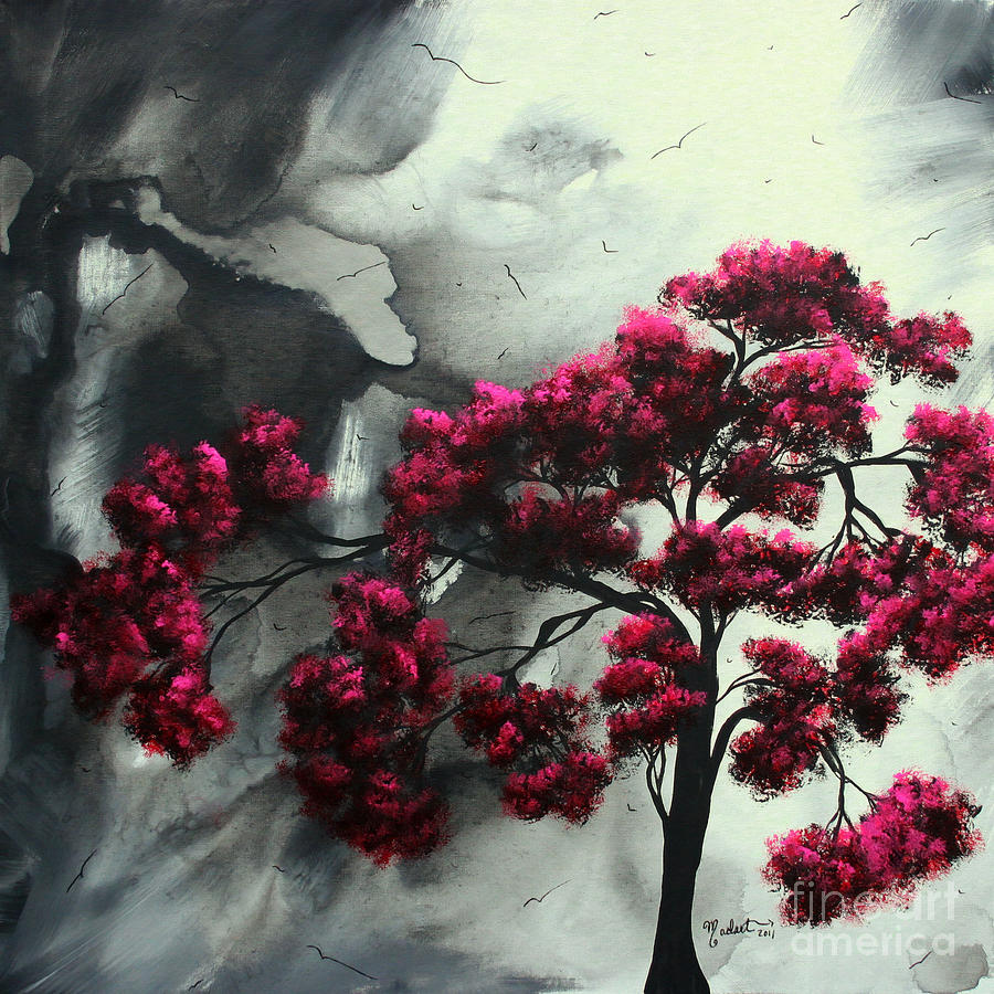 900x900 Abstract Contemporary Art Landscape Painting Modern Artwork Pink - Pink Landscape Painting