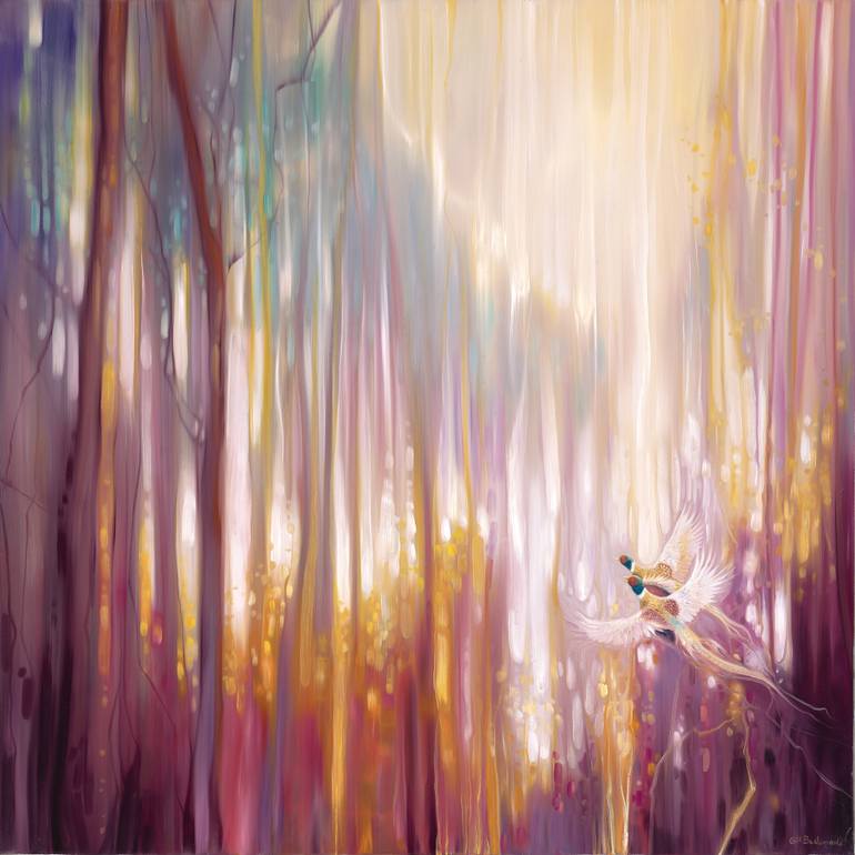 770x770 Saatchi Art Nebulous Forest - Pink Landscape Painting