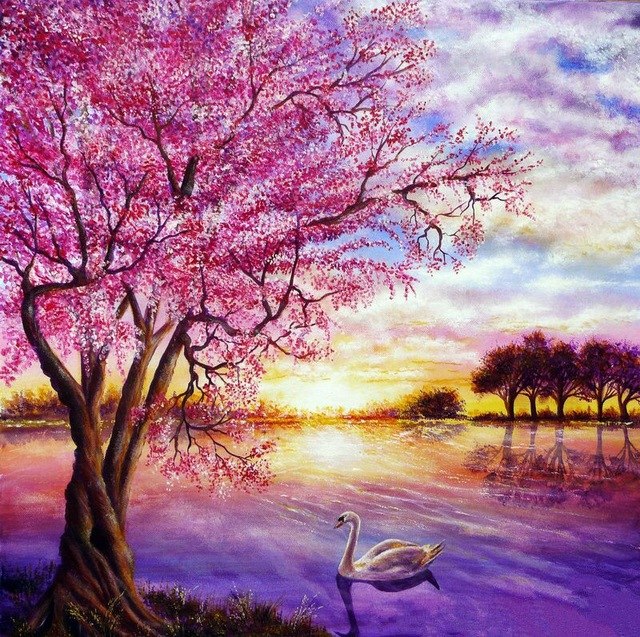 Pink Landscape Painting at Explore collection of