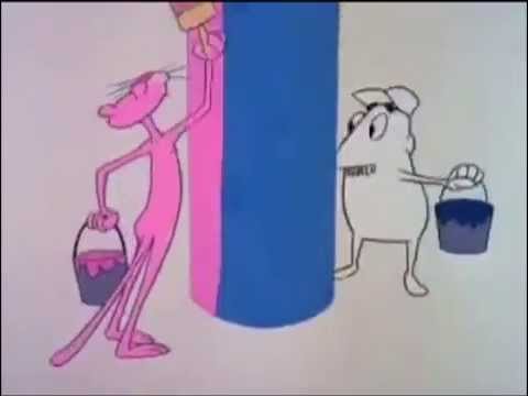 480x360 Pink Panther And White Man Paint While I Play Pink Panther Theme - Pink Panther Painting