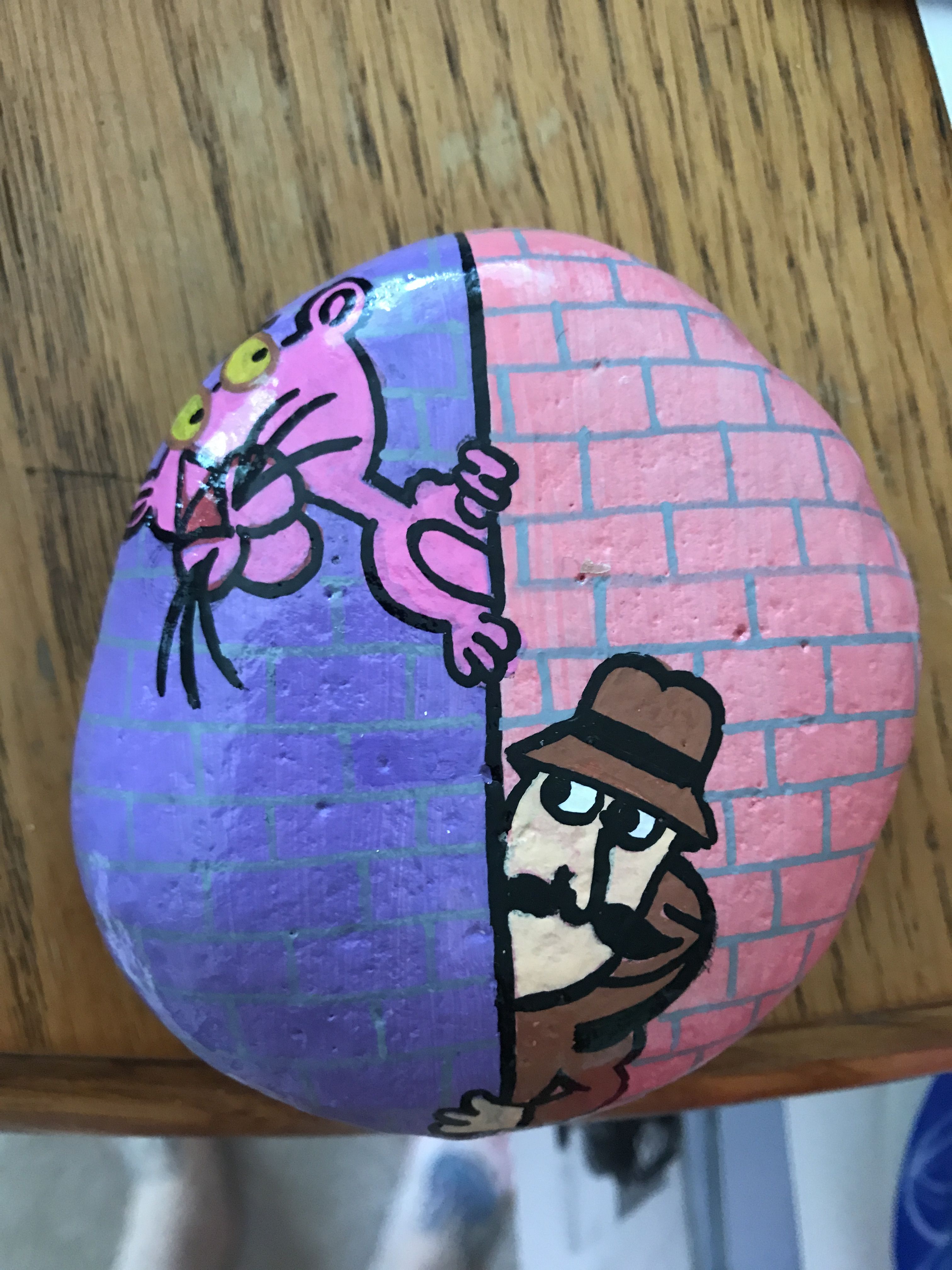 3024x4032 Pink Panther Painted Rock Rock Painting Ideas Pink - Pink Panther Painting