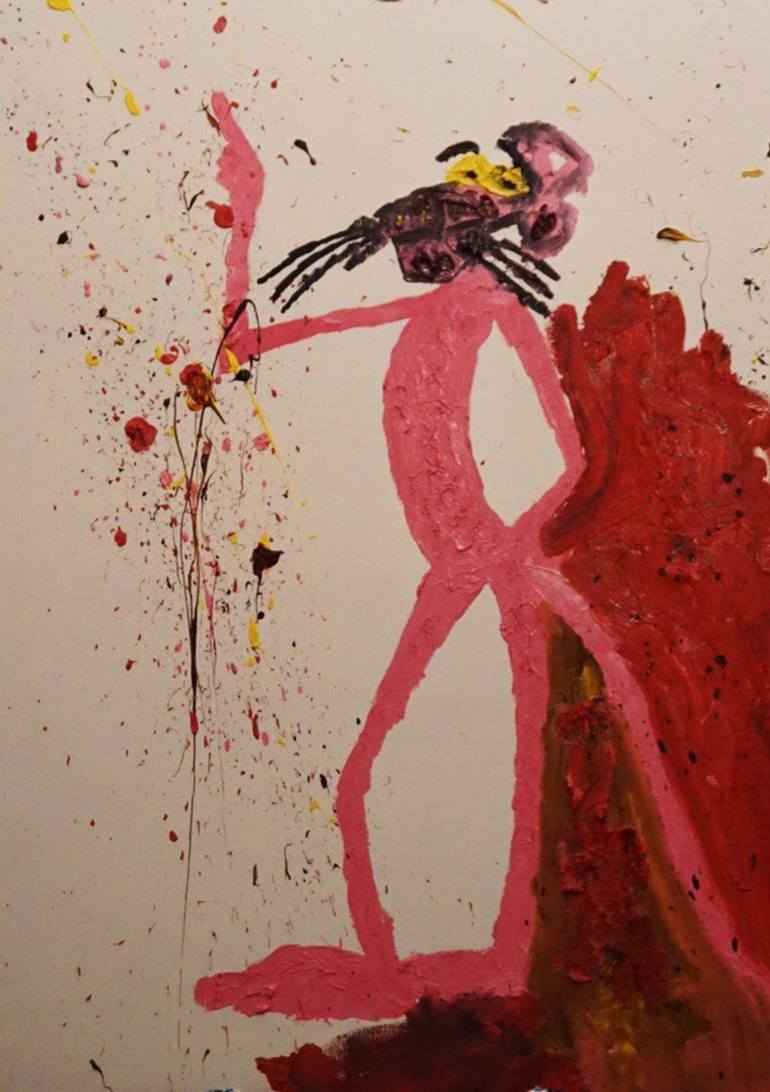 770x1092 Saatchi Art Pink Panther Painting By Nikita Nesterov - Pink Panther Painting