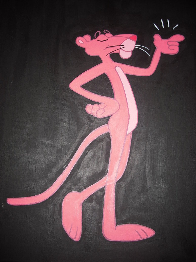 The Pink Panther By Romantic Panda - Pink Panther Painting. 