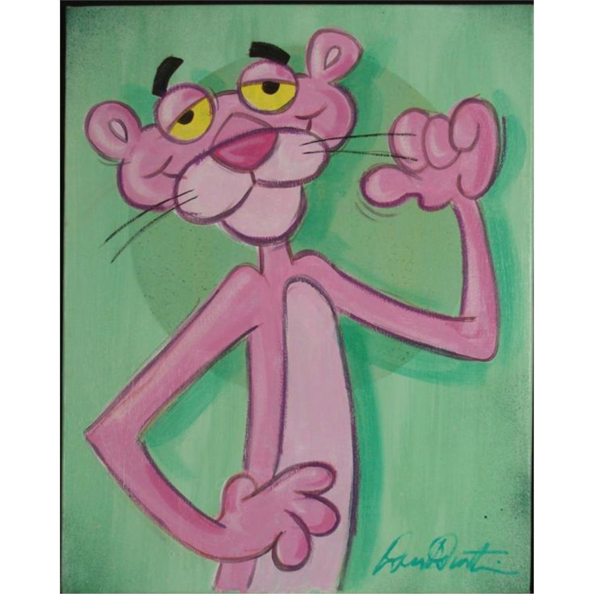 Duerrstein Pink Panther Original Art Painting - Pink Panther Painting. 