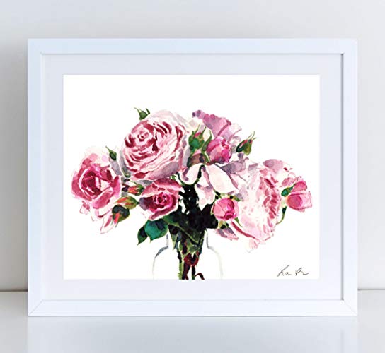 544x500 Pink Peony Art Pink Peonies Painting Pink Rose Print - Pink Peony Painting