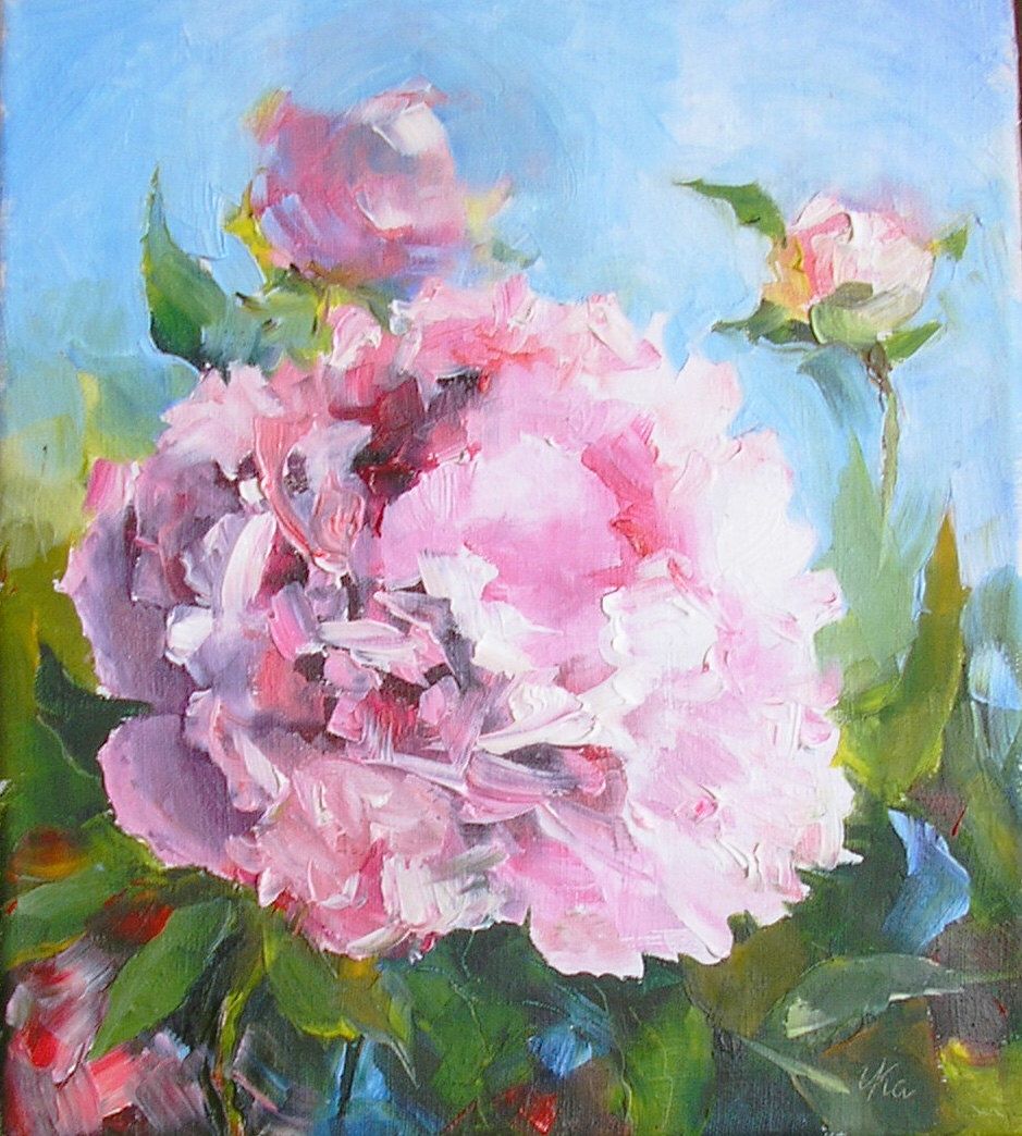 939x1044 Peony Painting Oil Pink Peonies Original Painting Oil Canvas - Pink Peony Painting