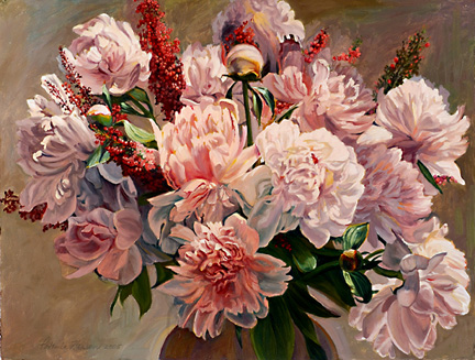 432x327 Pink Peonies Patricia Hansen Floral Painting Item 504333 - Pink Peony Painting