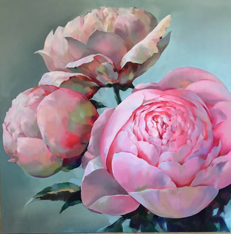 770x780 Saatchi Art Pink Peony Painting By Nataliya Gurkina - Pink Peony Painting