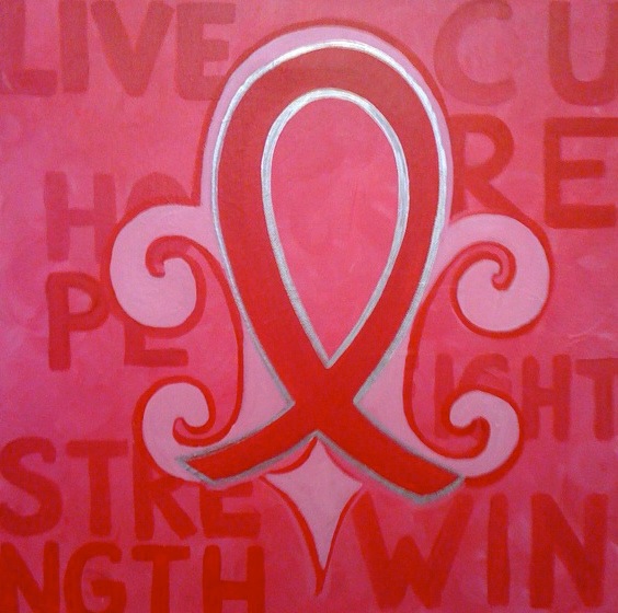 564x560 Paint The Town Pink! Bottles - Pink Ribbon Painting