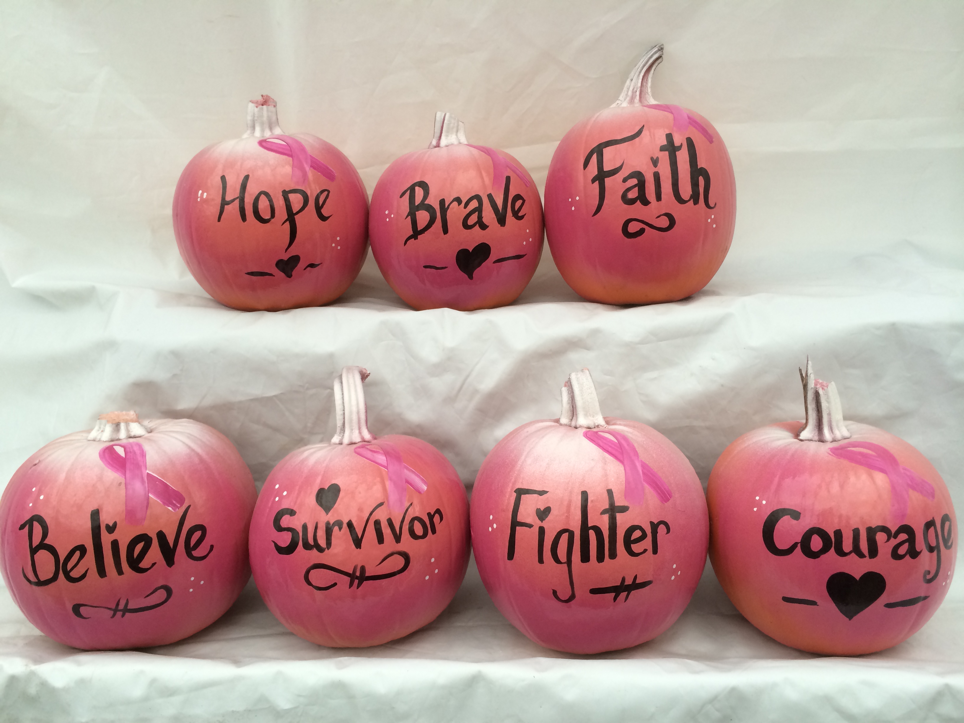 3264x2448 Painted Pumpkins - Pink Ribbon Painting