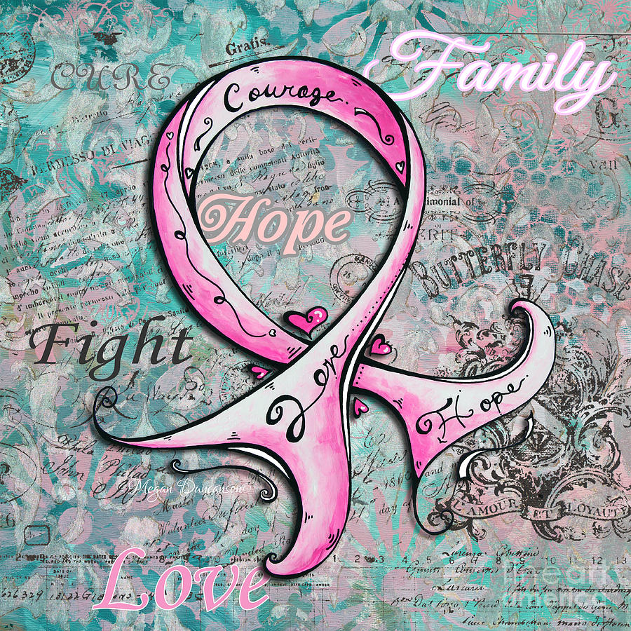 900x900 Beautiful Inspirational Elegant Pink Ribbon Design Art For Breast - Pink Ribbon Painting
