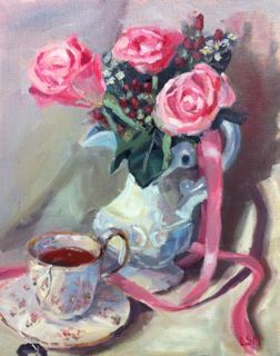 252x320 Pink Ribbon Paintings Series By Linda S Marino - Pink Ribbon Painting