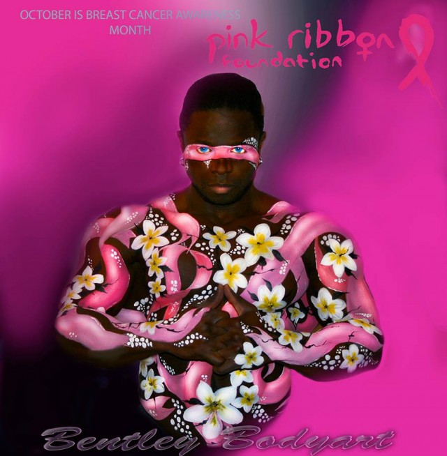 640x654 Body Painting For Breast Cancer Awareness - Pink Ribbon Painting