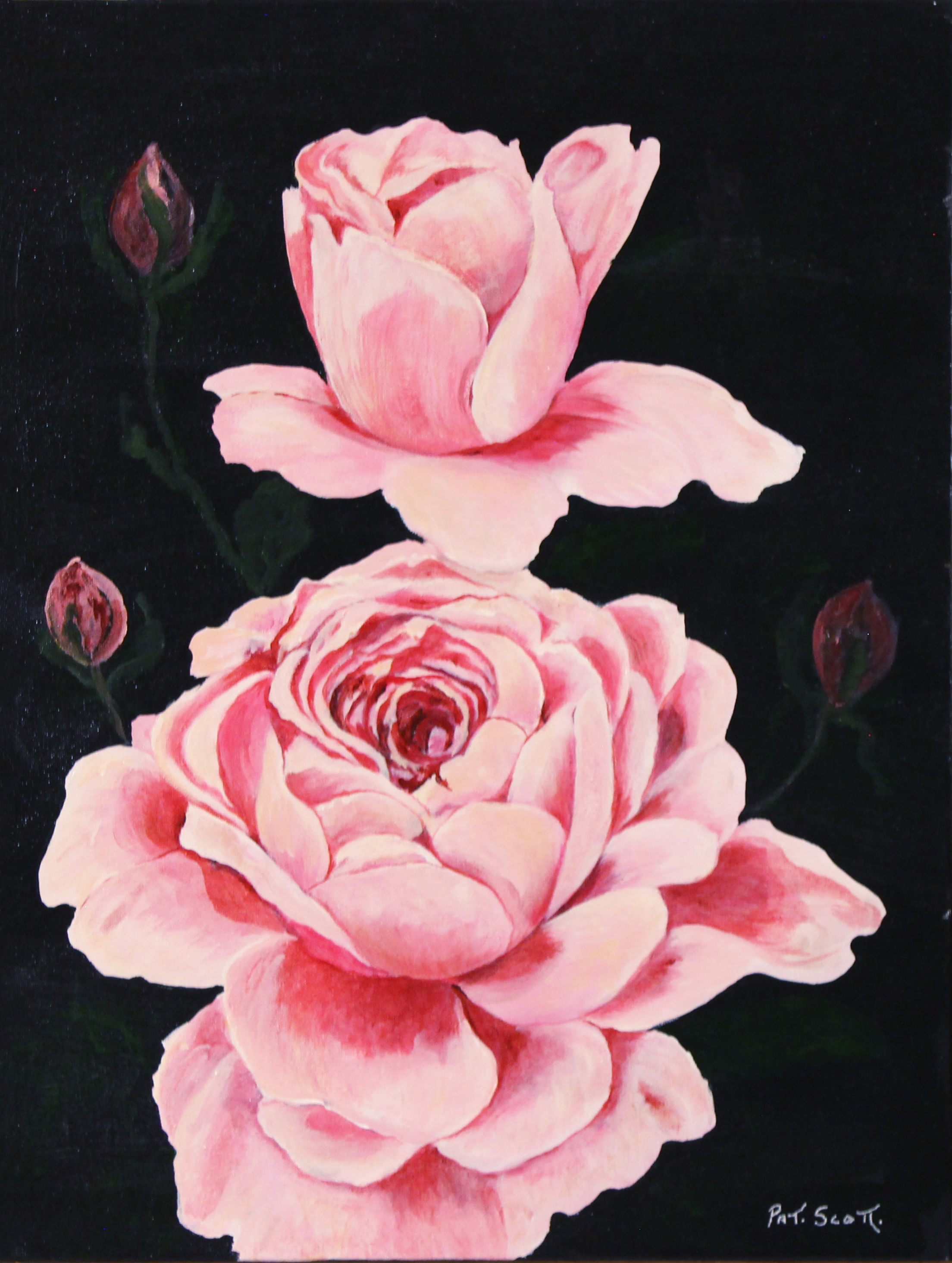2208x2928 Pink Roses - Pink Rose Painting