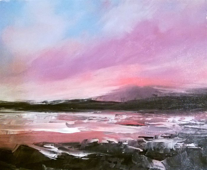 700x577 Pink Skies (Oil Painting) - Pink Sky Painting