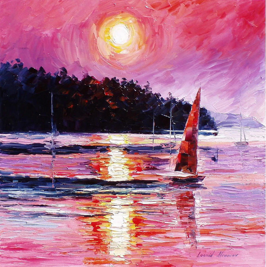 898x900 Pink Skies - Pink Sky Painting