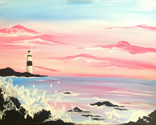 500x401 Hightopps 06122018 Paint Nite Event - Pink Sky Painting