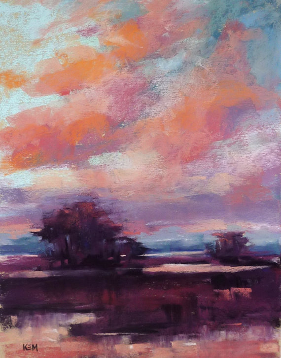 570x726 Painting My World Favorite Paintings Of 2012 Skies And Clouds - Pink Sky Painting