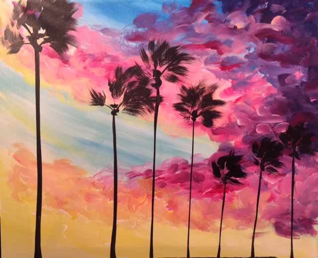 640x518 Patio @ Marche - Pink Sunset Painting