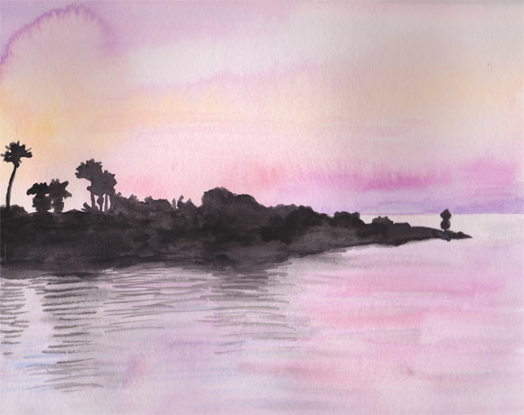 580x460 Pink Sunset - Pink Sunset Painting