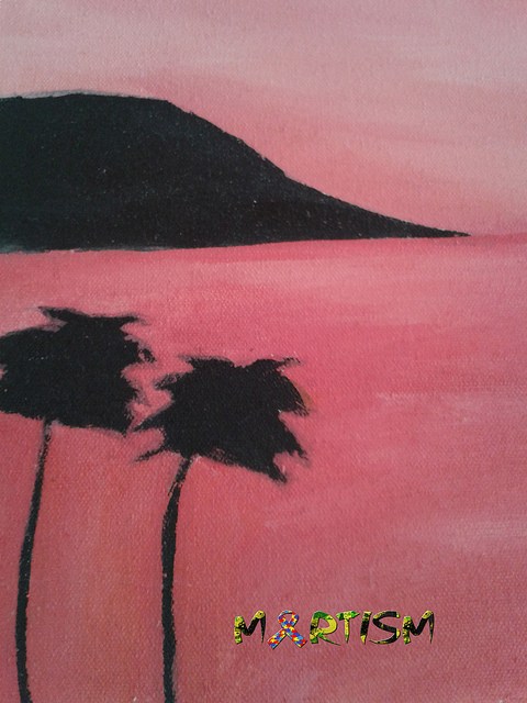 480x640 Pink Sunset Painting - Pink Sunset Painting