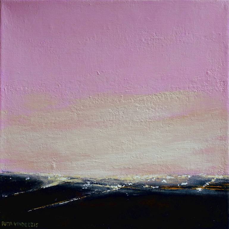 770x768 Saatchi Art Fly Away Into A Pink Sunset Painting By Rita Vindedzis - Pink Sunset Painting