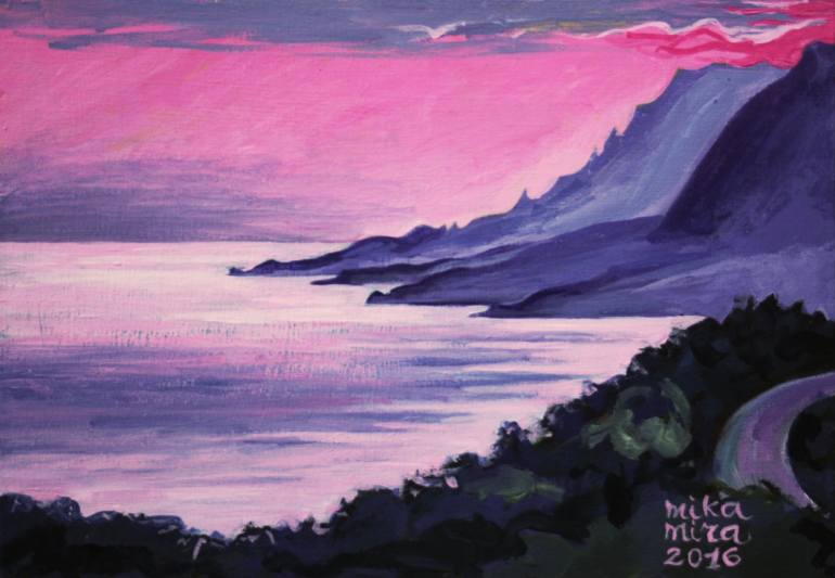 770x533 Saatchi Art Pink Sunset Painting By Elmira Valshyna - Pink Sunset Painting