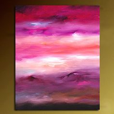 236x236 Abstract Sunset Painting For Beginners - Pink Sunset Painting