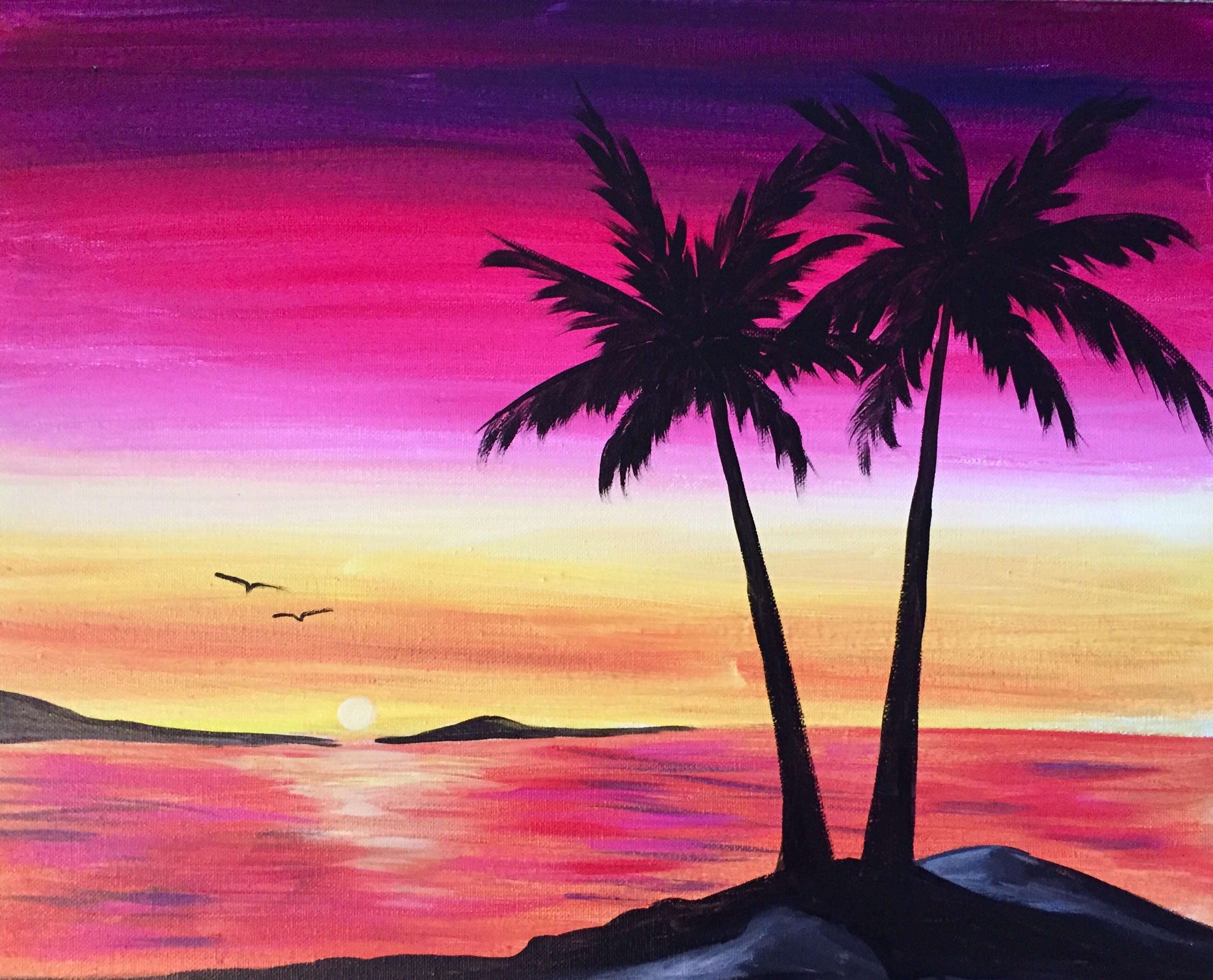 2601x2102 Omars Latin Fusion Cuisine 02192018 Paint Nite Event - Pink Sunset Painting