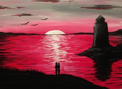 400x294 Paint Nite - Pink Sunset Painting