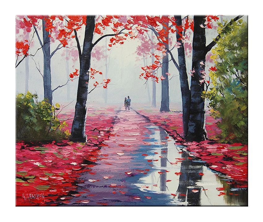 850x719 Fine Art Pink Trees Painting Commissioned By Gerckengallery - Pink Tree Painting