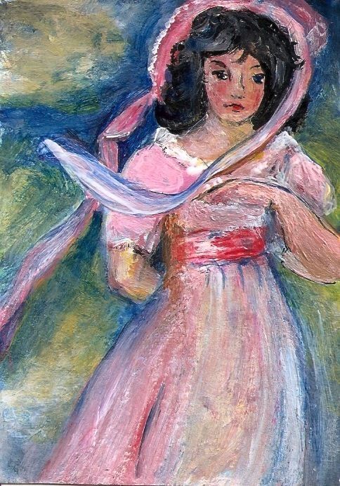 484x692 Aceo Pinkie Painting In The Style Of Thomas Lawrence Miniature Art - Pinkie Painting