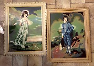 300x212 Vintage Framed Blue Boy And Pinkie Paintings, Gainsborough - Pinkie Painting