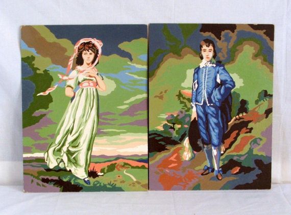 570x422 Vintage Paint By Number Paintings, Pinkie And Blue Boy 2 Paintings - Pinkie Painting