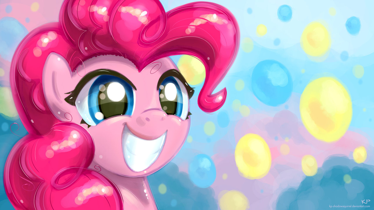 1280x720 Happy Pinkie Pie By Kp Shadowsquirrel - Pinkie Pie Painting